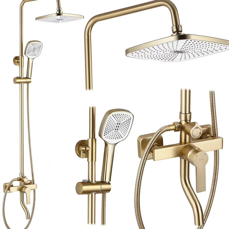 Rea Kit De Douche My2021-77Gg Argus Brush Gold 44X23X144Cm