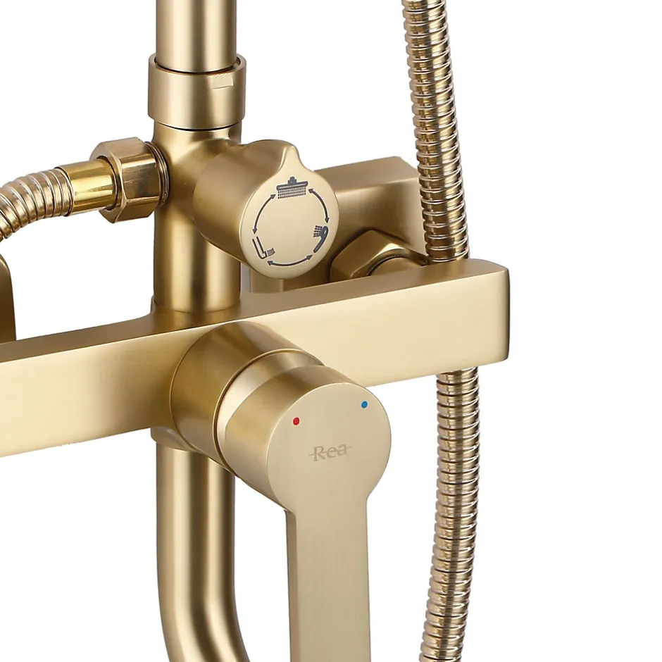 Rea Kit De Douche My2021-77Gg Argus Brush Gold 44X23X144Cm