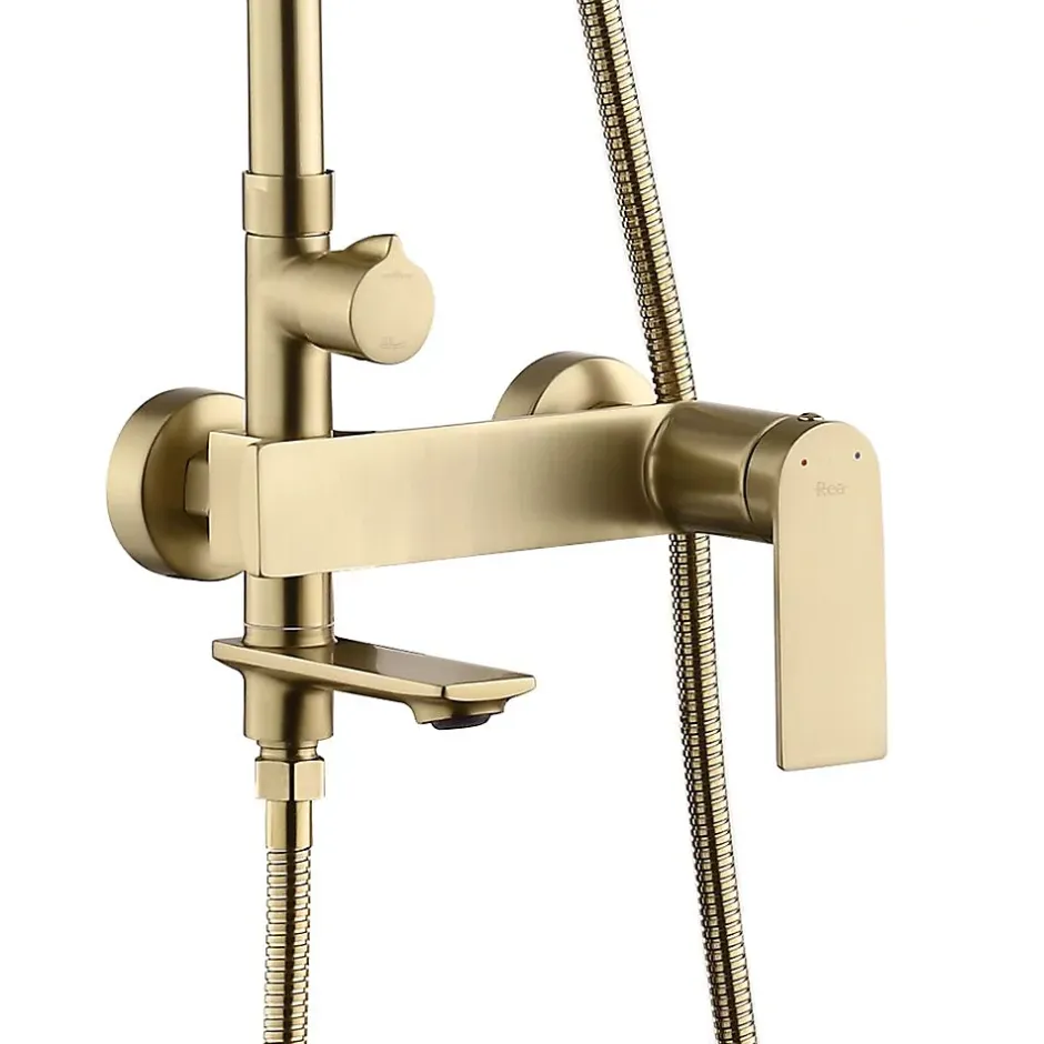 Rea Kit De Douche My1902-78Gg Storm Brush Gold 45X19X136Cm* Colonne De Douche Mécanique