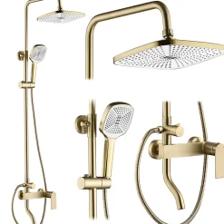 Rea Kit De Douche My1902-77Gg Storm Brush Gold 45X19X144Cm* Colonne De Douche Mécanique