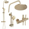 Rea Kit De Douche Parot Thermostat Brush Gold 10X27X120Cm* Colonne De Douche Mécanique