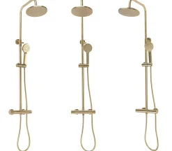 Rea Kit De Douche Parot Thermostat Brush Gold 10X27X120Cm* Colonne De Douche Mécanique