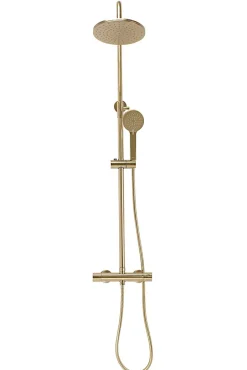 Rea Kit De Douche Parot Thermostat Brush Gold 10X27X120Cm* Colonne De Douche Mécanique