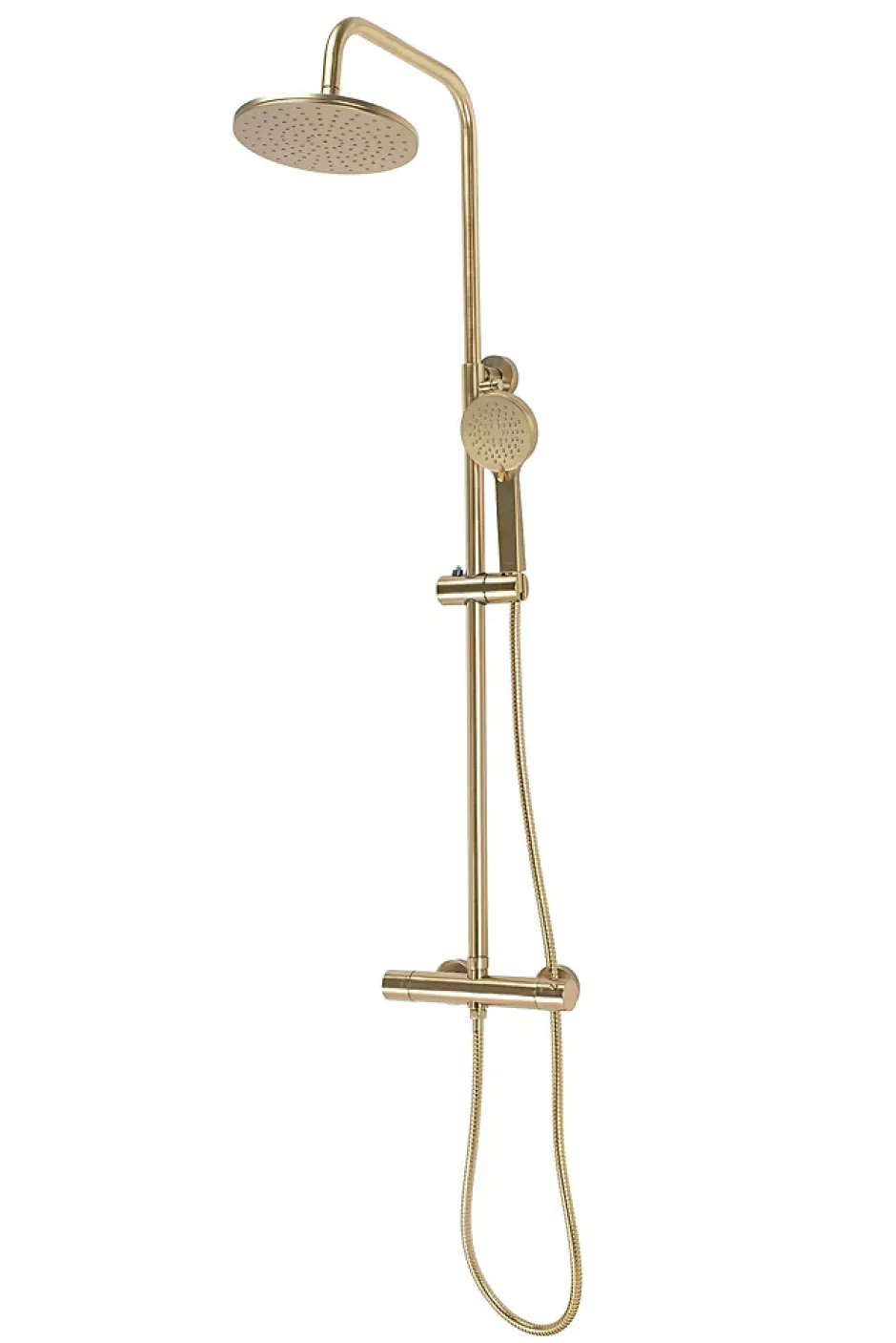 Rea Kit De Douche Parot Thermostat Brush Gold 10X27X120Cm* Colonne De Douche Mécanique