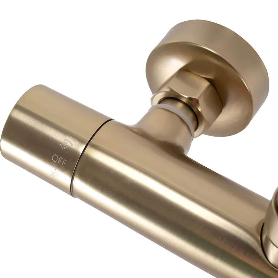 Rea Kit De Douche Parot Thermostat Brush Gold 10X27X120Cm* Colonne De Douche Mécanique