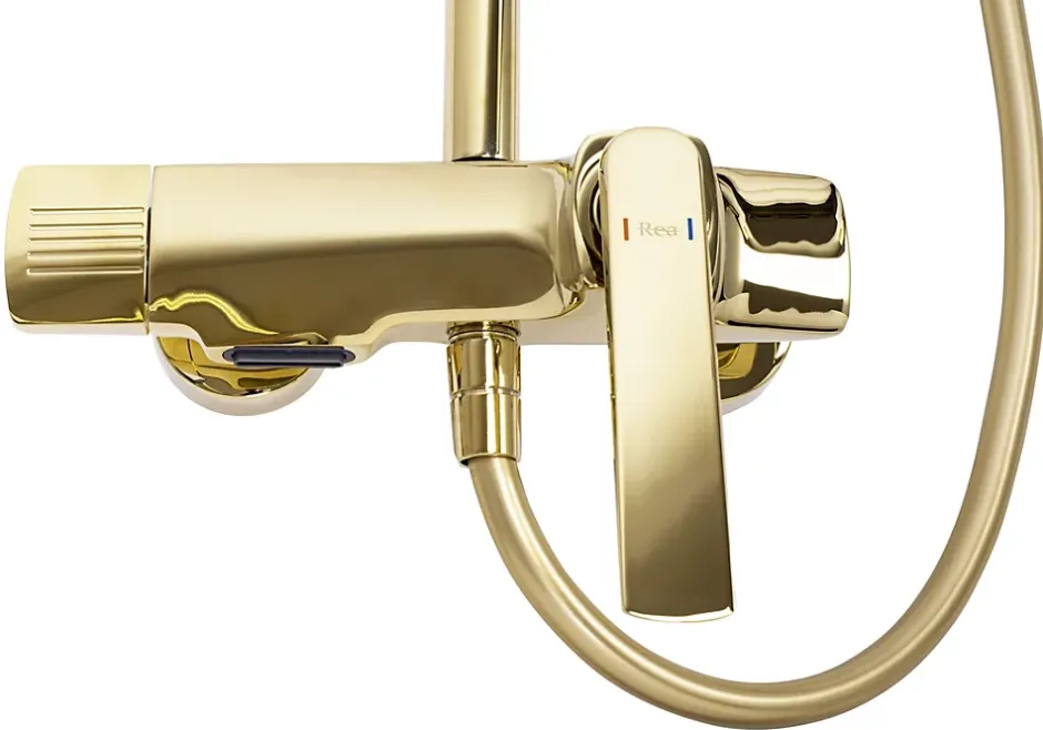 Rea Kit De Douche Rebel Gold 17X25X135,5Cm* Colonne De Douche Mécanique