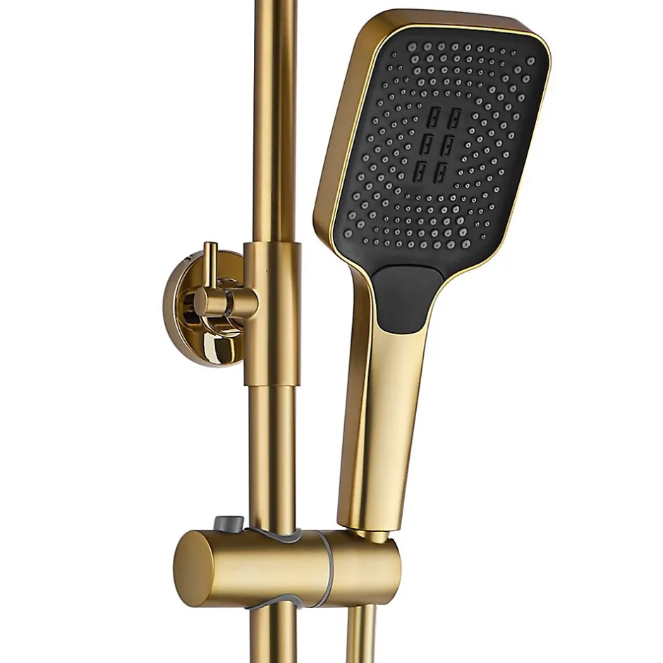 Rea Kit De Douche Rob Thermostat Brush Gold 11,5X33X115Cm* Colonne De Douche Mécanique