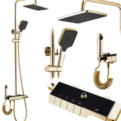 Rea Kit De Douche Rob Thermostat Gold 11,5X33X115Cm* Colonne De Douche Mécanique