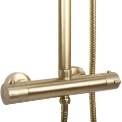Rea Kit De Douche Tom Thermostat Brush Gold 8X27,5X120Cm
