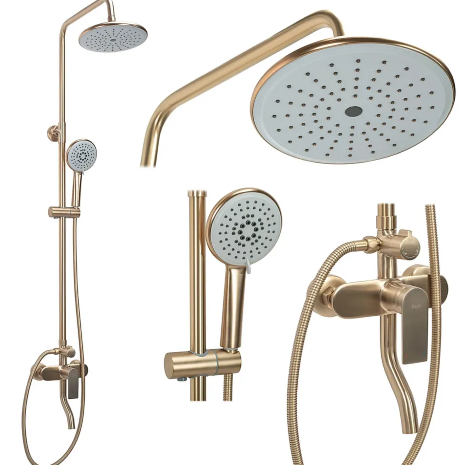 Rea Kit De Douche Verso Brush Gold 45,5X22X143,5Cm* Colonne De Douche Mécanique
