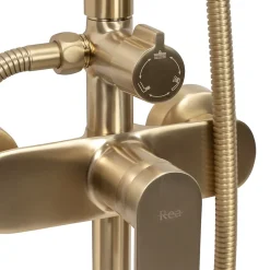 Rea Kit De Douche Verso Brush Gold 45,5X22X143,5Cm* Colonne De Douche Mécanique