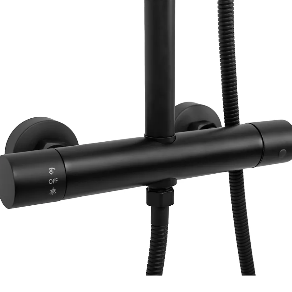 Rea Kit De Douche Vincent Thermostat Black 35X27X123,5Cm* Colonne De Douche Mécanique