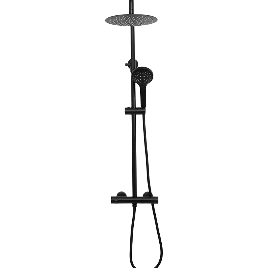 Rea Kit De Douche Vincent Thermostat Black 35X27X123,5Cm* Colonne De Douche Mécanique