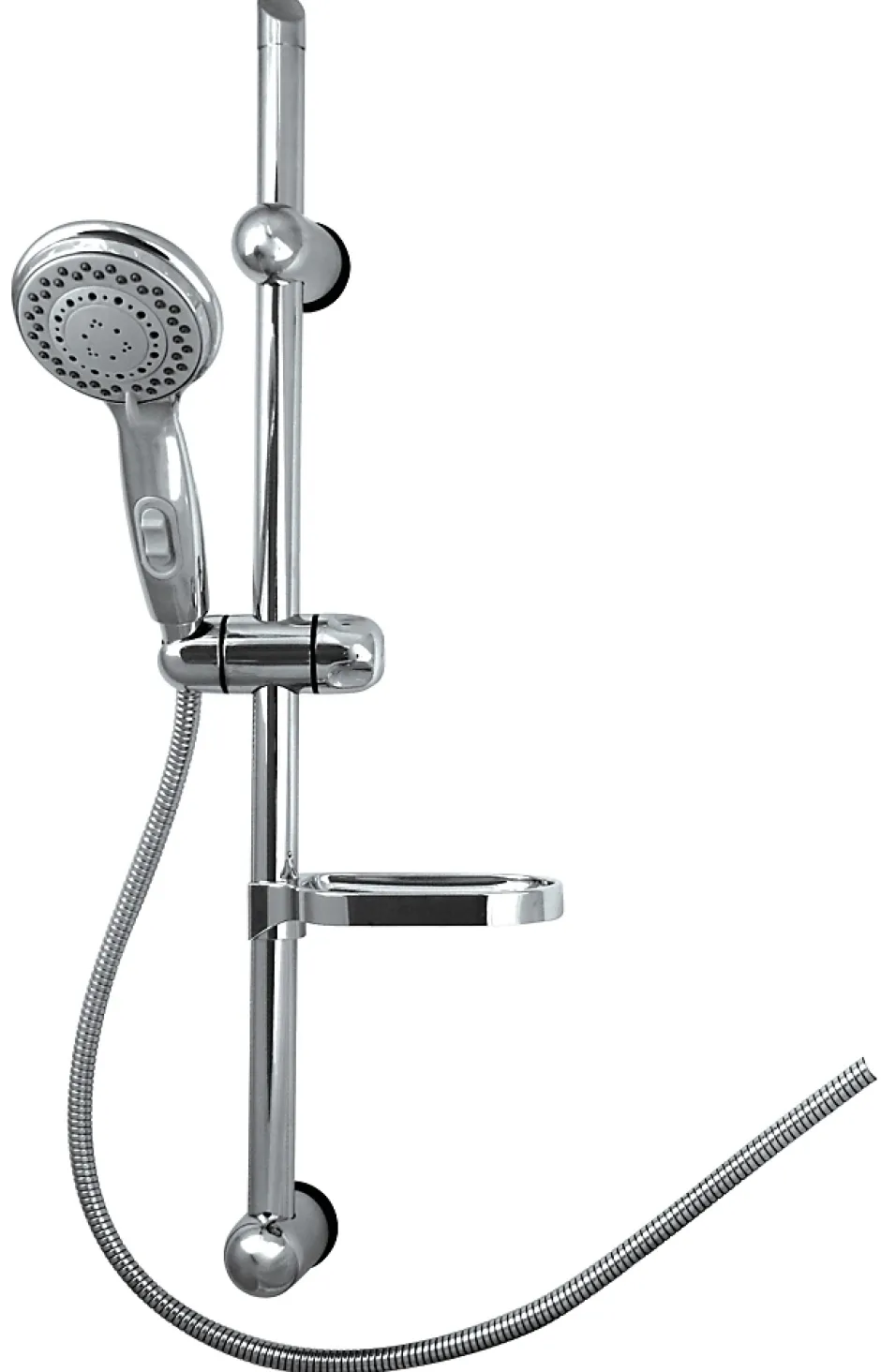 Edouard Rousseau Kit de douche sans robinetterie avec douchette 3 jets + flexible + barre réglable, chrome, Stop* Colonne De Douche Sans Robinetterie