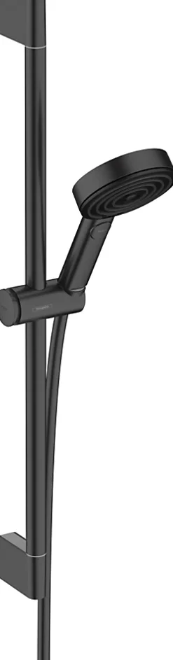 Hansgrohe Kit de douche sans robinetterie avec douchette 3 jets + flexible + barre réglable Pulsify Select S noir