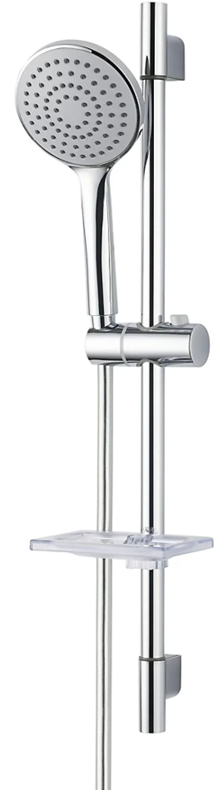 Edouard Rousseau Kit de douche sans robinetterie avec douchette 1 jet + porte savon + flexible + barre réglable, chrome, Raquette* Colonne De Douche Sans Robinetterie