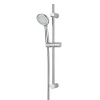 GoodHome Kit de douche sans robinetterie avec douchette 3 jets + barre réglable + flexible chrome Cavally