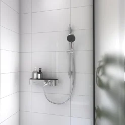 Hansgrohe Kit de douche sans robinetterie avec douchette 3 jets + flexible + barre réglable Pulsify Blend chromé