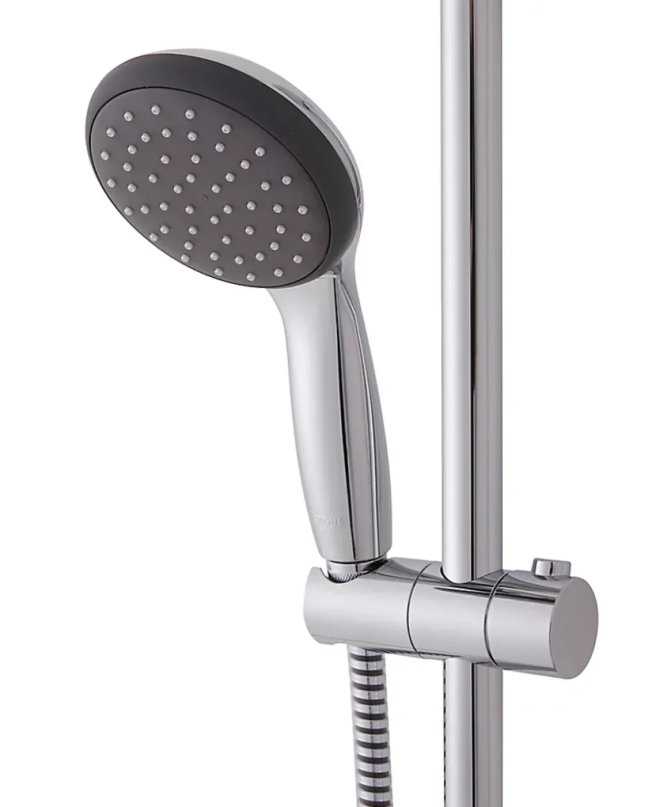 Grohe Kit de douche sans robinetterie avec douchette 1 jet + flexible + barre réglable, chrome, Vitalio Start
