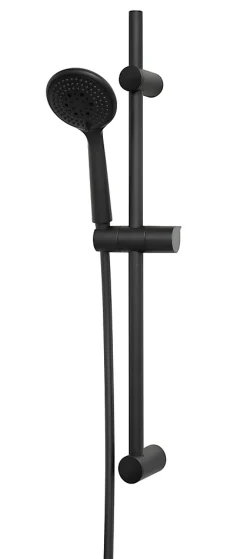 GoodHome Kit de douche sans robinetterie avec douchette 3 jets + flexible + barre réglable noir Cavally* Colonne De Douche Sans Robinetterie