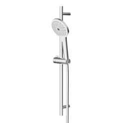 GoodHome Kit de douche sans robinetterie avec douchette 3 jets + flexible + barre réglable chrome Kolima* Colonne De Douche Sans Robinetterie