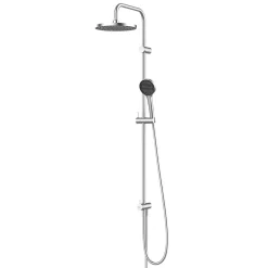 GoodHome Kit de douche sans robinetterie avec pomme de tête, douchette et barre chrome Maza