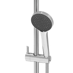 GoodHome Kit de douche sans robinetterie avec pomme de tête, douchette et barre chrome Maza
