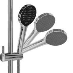 GoodHome Kit de douche sans robinetterie avec pomme de tête, douchette et barre chrome Maza