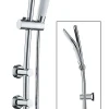 Edouard Rousseau Kit de douche sans robinetterie avec douchette 3 jets + flexible + barre réglable, chrome, Milk* Colonne De Douche Sans Robinetterie