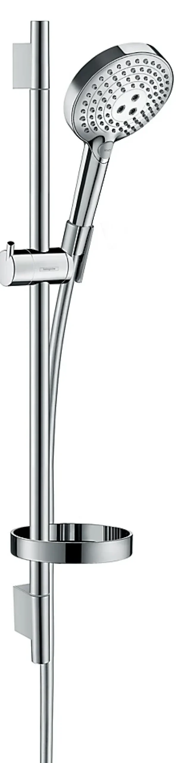 Hansgrohe Kit de douche sans robinetterie avec douchette 3 jets + flexible + barre réglable, chrome, Raindance Select