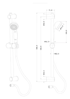 GoodHome Kit de douche sans robinetterie avec barre réglable chrome + douchette + flexible Blyth