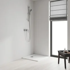 Grohe Kit de douche sans robinetterie avec douchette 4 jets + flexible + barre réglable, chrome, Vitalio 100