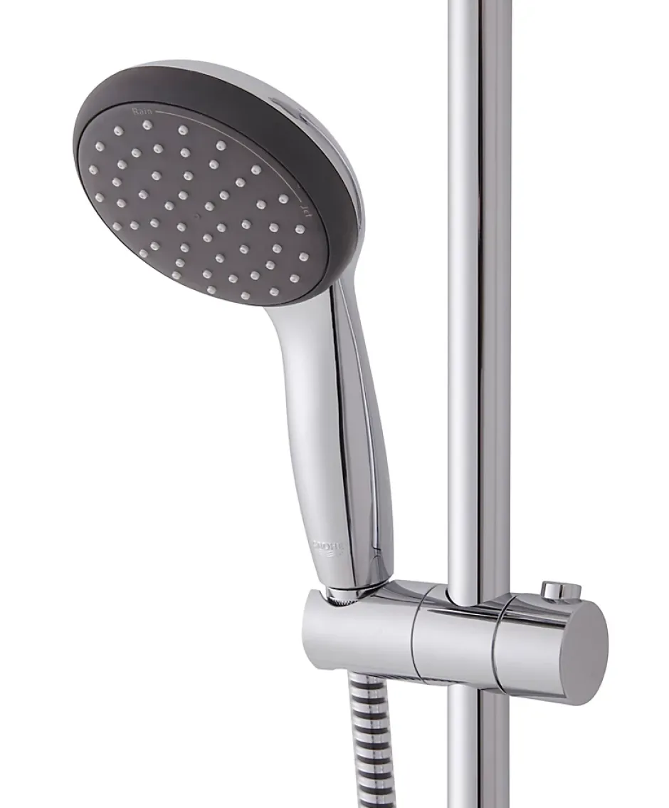 Grohe Kit de douche sans robinetterie avec douchette 2 jets + flexible + barre réglable, chrome, Vitalio Start 100* Colonne De Douche Sans Robinetterie