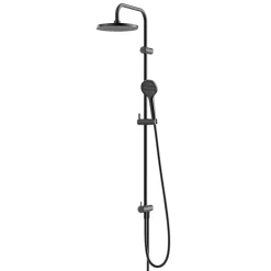 GoodHome Kit de douche sans robinetterie avec pomme de tête, douchette et barre noir Maza* Colonne De Douche Thermostatique