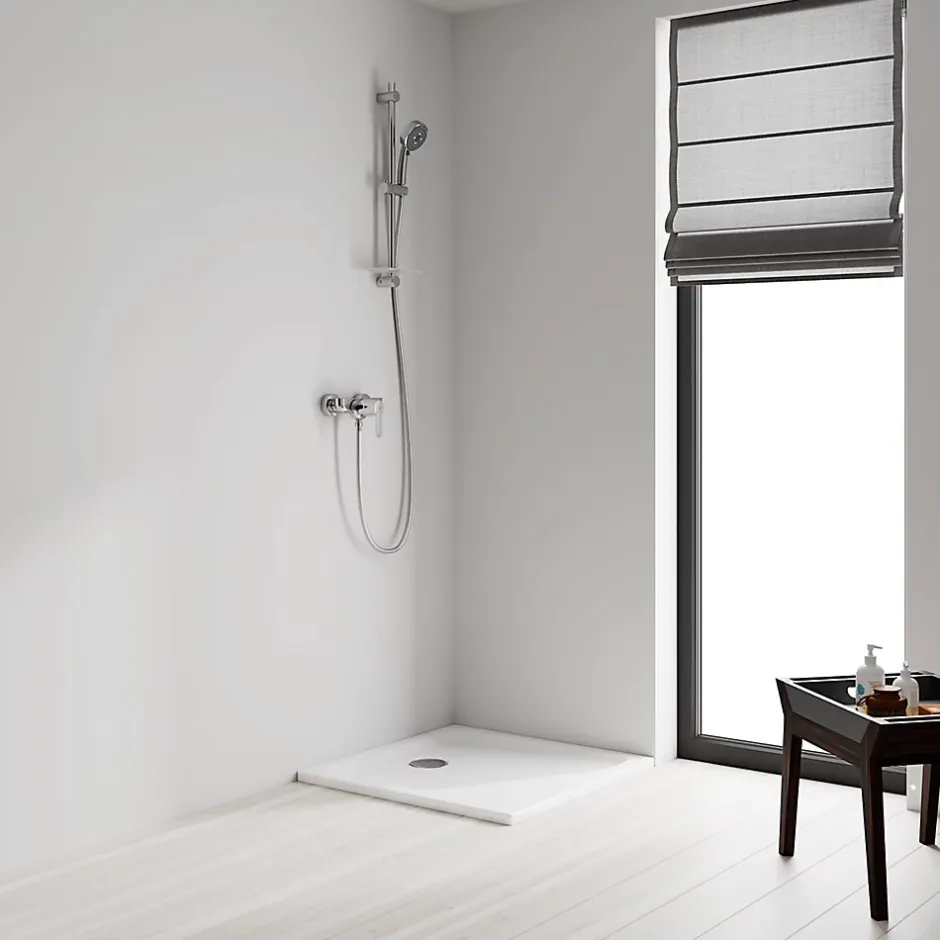 Grohe Kit de douche sans robinetterie avec douchette 3 jets + flexible + barre réglable Vitalio* Colonne De Douche Sans Robinetterie|Pommeau De Douche, Flexible Et Barre De Douche