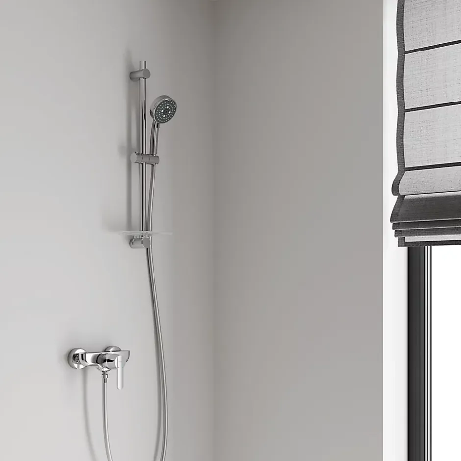 Grohe Kit de douche sans robinetterie avec douchette 3 jets + flexible + barre réglable Vitalio* Colonne De Douche Sans Robinetterie|Pommeau De Douche, Flexible Et Barre De Douche