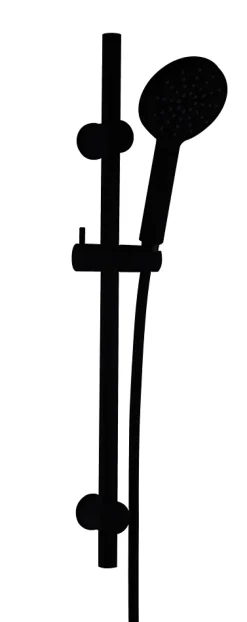 Essebagno Kit de douche sans robintetterie avec douchette 3 jets + flexible + barre de douche, noir, New Oneo* Colonne De Douche Sans Robinetterie
