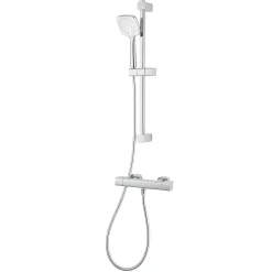 GoodHome Kit de douche thermostatique chrome Teesta