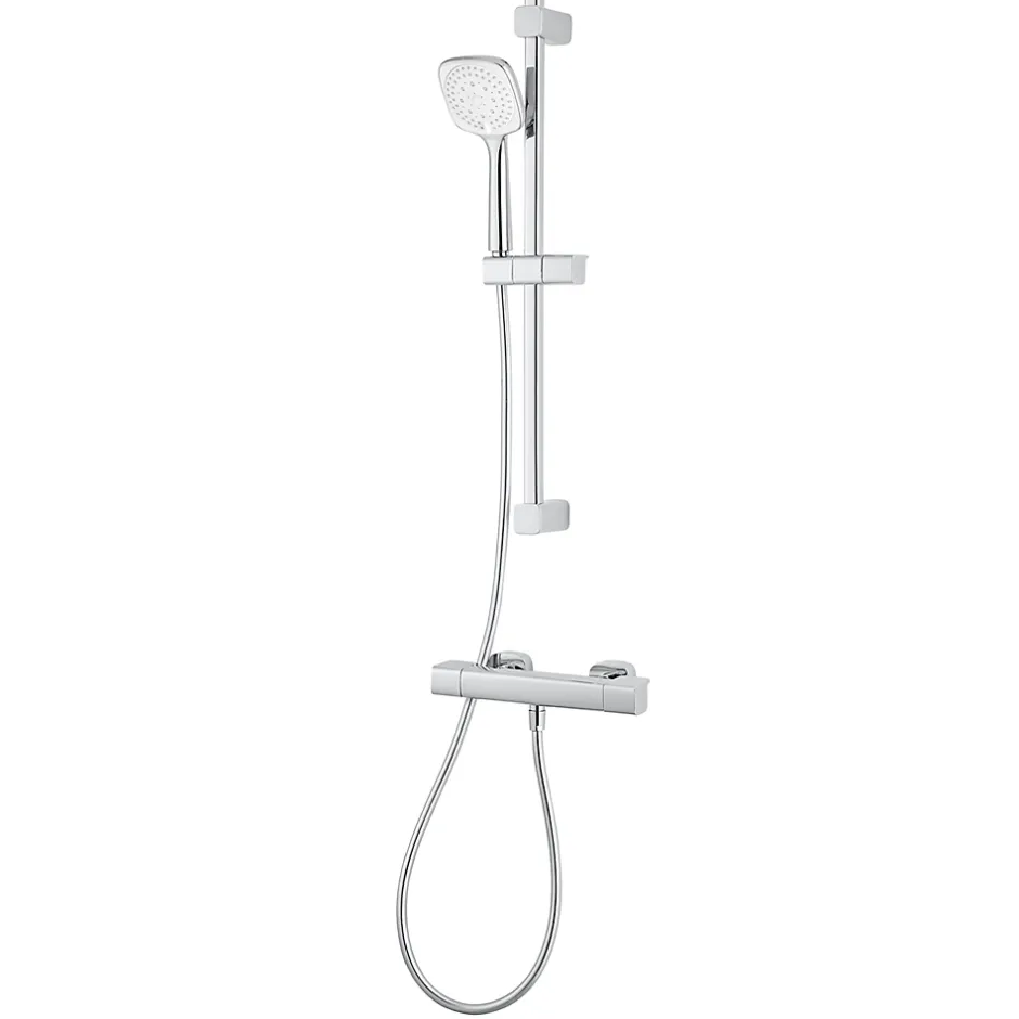 GoodHome Kit de douche thermostatique chrome Teesta