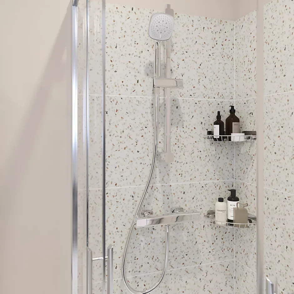 GoodHome Kit de douche thermostatique chrome Teesta
