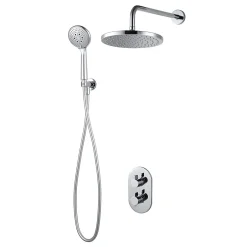GoodHome Kit de douche thermostatique à encastrer chrome Cavally