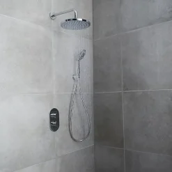 GoodHome Kit de douche thermostatique à encastrer chrome Cavally