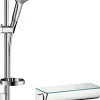 Hansgrohe Kit de douche thermostatique avec douchette 3 jets + flexible + barre réglable, chrome, Raindance Select S 150* Colonne De Douche Thermostatique