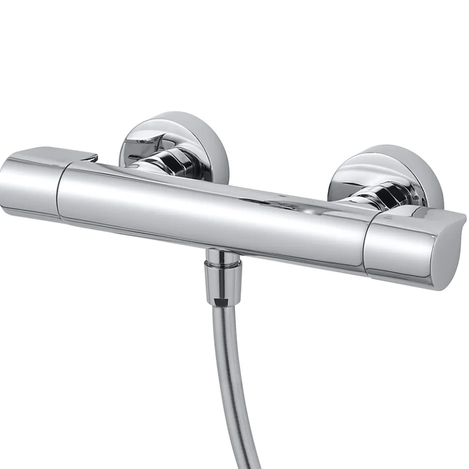 GoodHome Kit de douche thermostatique chrome Cavally* Colonne De Douche Thermostatique