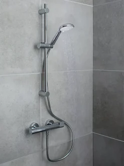 GoodHome Kit de douche thermostatique chrome Cavally* Colonne De Douche Thermostatique