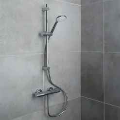 GoodHome Kit de douche thermostatique chrome Cavally* Colonne De Douche Thermostatique