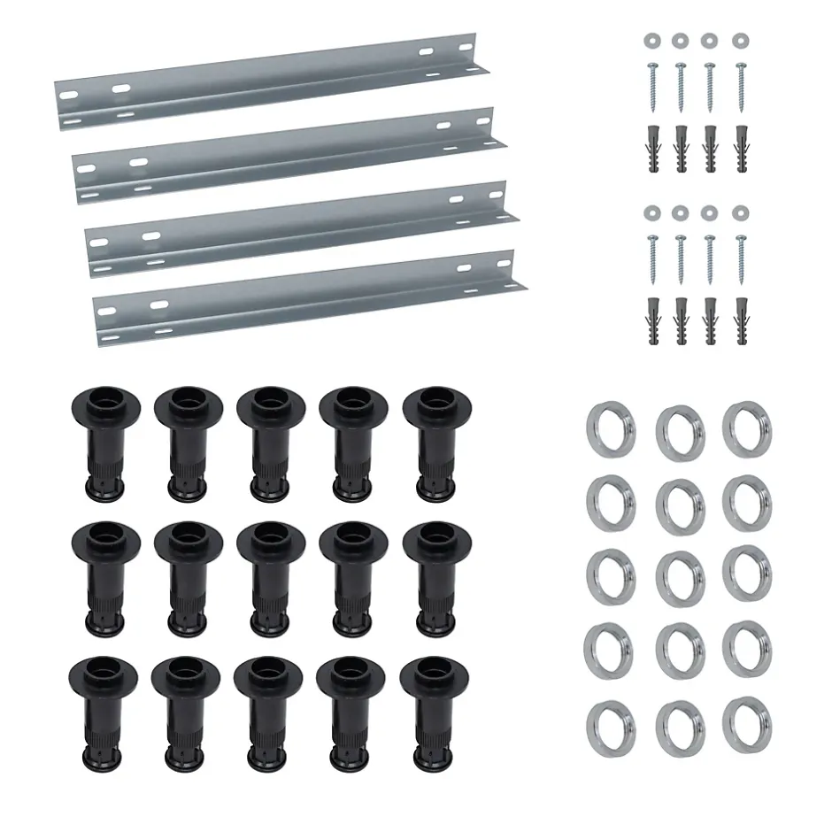 Schulte Kit d'installation pour receveur de douche supérieur à l.120cm avec pieds, rails et fixations,
