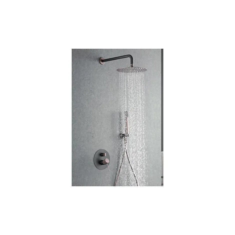 Imex Products Kit douche encastrable laitonacier PVD or rose mitigeur 2 voies tête 25 cm* Colonne De Douche Encastrable