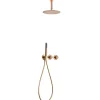 Imex Products Kit douche encastre 2 voies acier et laiton finition or rose brosse avec thermostatique