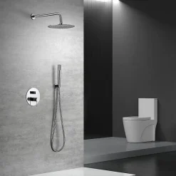 Imex Products Kit douche encastre en acier et laiton chrome avec mitigeur monocommande et pomme de 25 cm* Colonne De Douche Encastrable